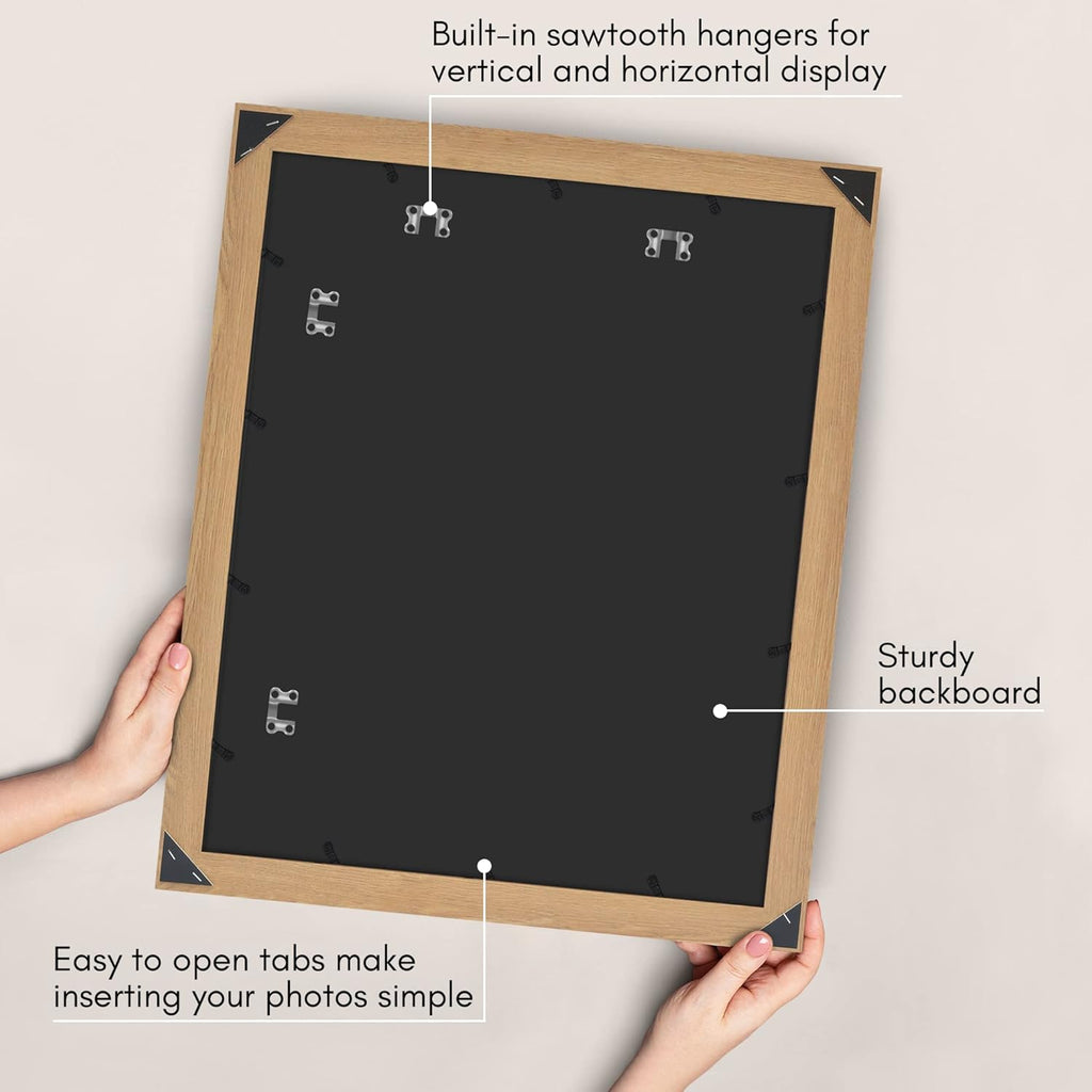 Americanflat 16x20 Picture Frame with Polished Plexiglass - Wide Picture Frames Made of Engineered Wood for Vertical or Horizontal Wall Display - Epic Collection - Dark Oak