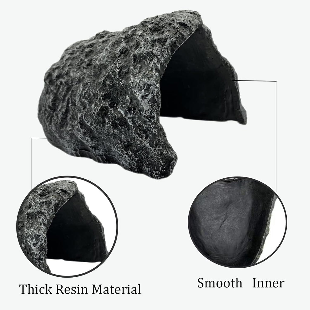 Large Reptile Habitat Hide Resin Snake Hides for Ball Pythons Reptile Hideout and Caves Bearded Dragon Hiding Simulation Rock Terrariums Hideout for Habitat Lizard Leopard Gecko Scorpions Frogs