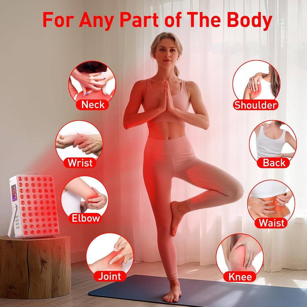 Red Light Therapy for Face Body Infrared Light Therapy for Body 150W with 60 Dual Chip LEDs with 660nm & 850nm Near Infrared LED Red Light Therapy Panel at Home 3 Modes Adjustable Brightness and Timer