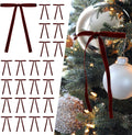 SIMISI RIBBON 24Pcs Burgundy Christmas Velvet Ribbon Bows Decorations Xmas Ornaments Vintage Decor for Tree, Wreath, Garland (3/8'' Width, 5 * 7 inch)