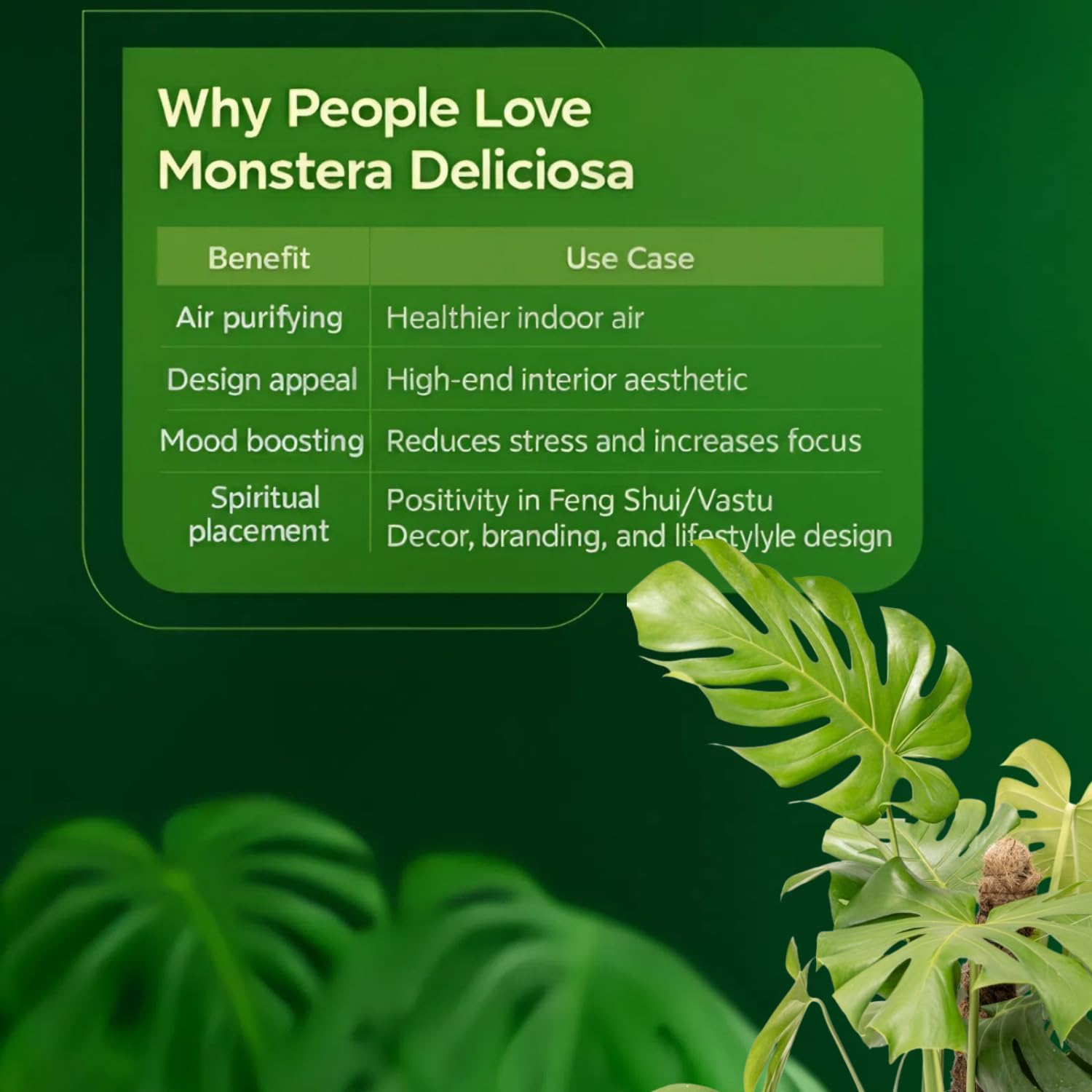 Monstera Deliciosa Live Plant, Live Swiss Cheese Plant Indoor, 4 Inch Pot