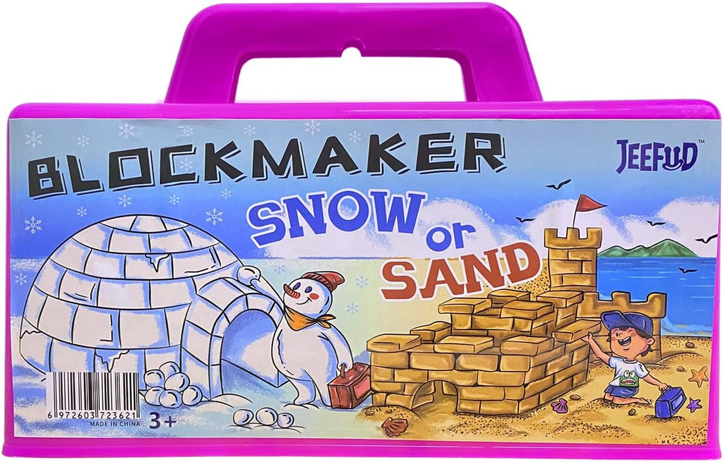 JEEFUD Snow Block Maker, Sand Castle Mold, Beach Snow Building Kit Toys Winter Outdoor Toys Christmas Gift for Kids, 2 Pack (Red & Purple)