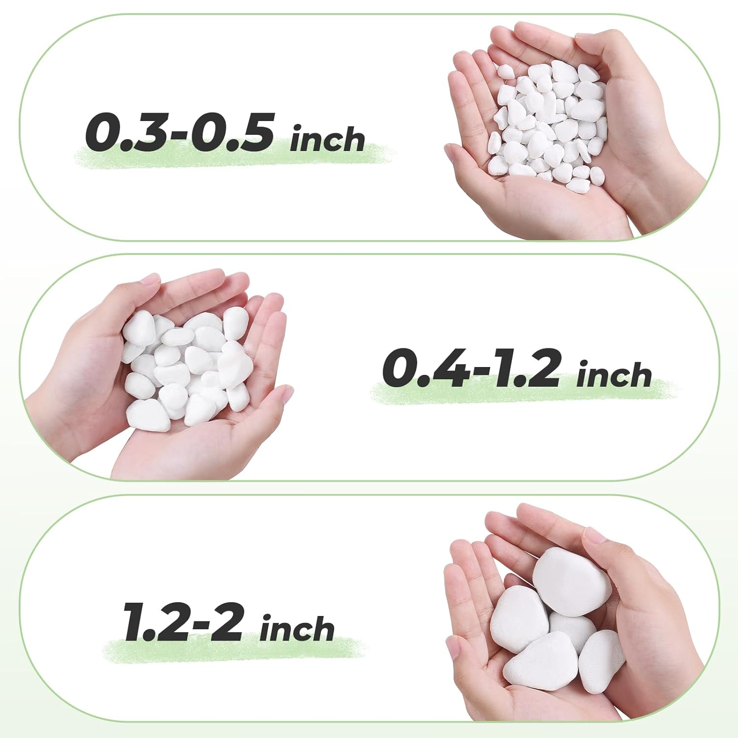 SIDONG 10 LB White River Rocks, 0.4-1.2 Inches Matte Pebbles for Indoor Plants, Aquarium Rocks Used in Fish Tank, Decorative Stones for Plants, Vases, Home Décor, Crafting, Garden Landscaping