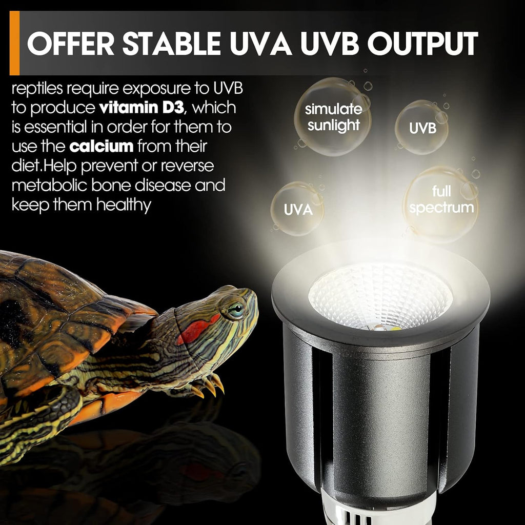 Premium 5.0 UVB Reptile Light,UVA UVB 3W Full Spectrum,Tropical Light Bulb for Optimal Calcium Metabolism,Ideal for Tropical-Dwelling Reptiles Turtle Green Anole