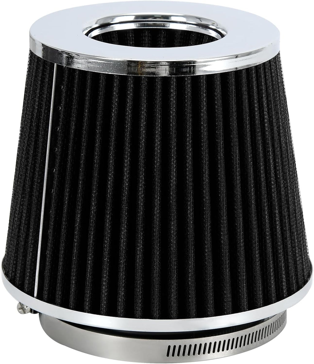PTNHZ Universal Black 4" 102mm High Flow Cold Air Intake Cone Air Filter Power Intake Air Inlet System Air Cleaner
