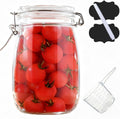 1PCS Glass Jars with Airtight Lid, 34 OZ Mason Jars Wide Mouth, Glass Pickling Jars for Canning & Fermenting, Mason Storage Container for Coffee, Flour, Sugar, Pasta