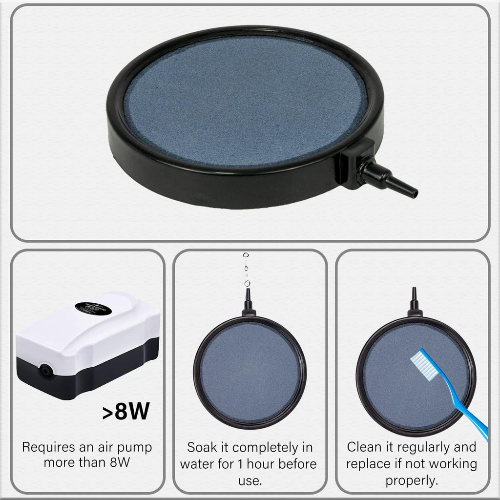 Air Stone Bubble Diffuser Ball - for Aquarium Air Pump and Fish Tanks, Gray, Pack of 10pcs