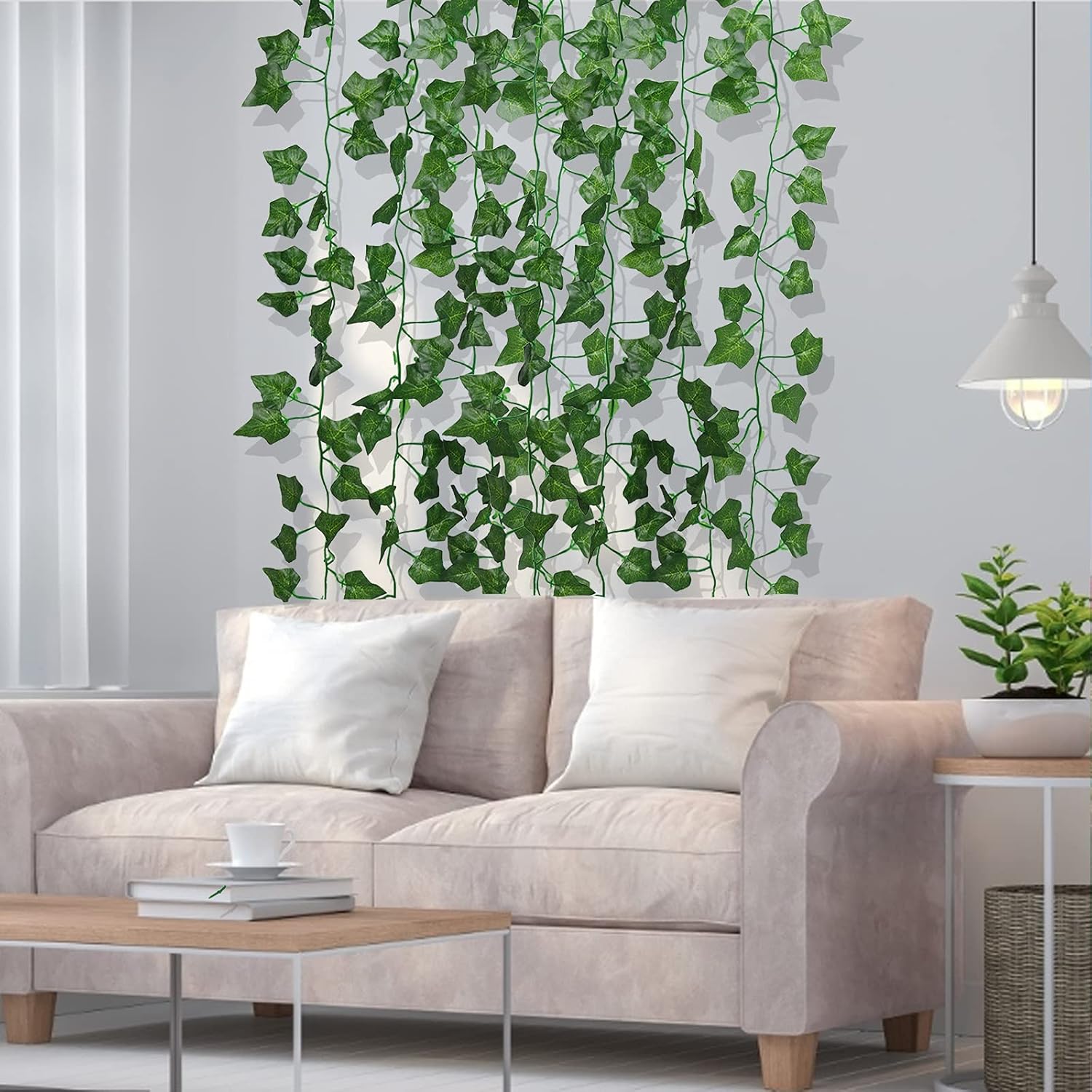 RECUTMS Fake Vines 24 Pack 173 FT Artificial Ivy Leaves Wall Decor Leaf Plants Greenery Garland Hanging Plant Vine Fake Leaf Vines for Room Garden Office Wedding Wall Decor