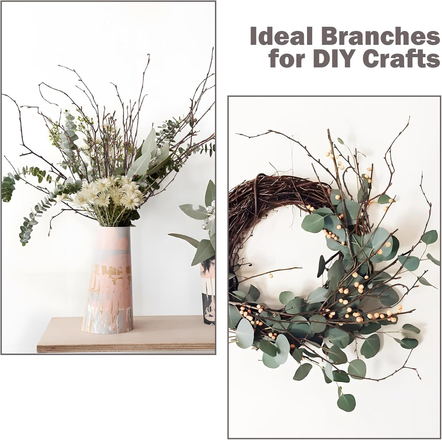 200 Pcs Real Dried Birch Branches, 17 Inch Natural Birch Twigs Tall Birch Tree Sticks for Decorative Vases, Crafts, DIY Floral Arrangements Wreath Wedding Centerpiece Home Decor