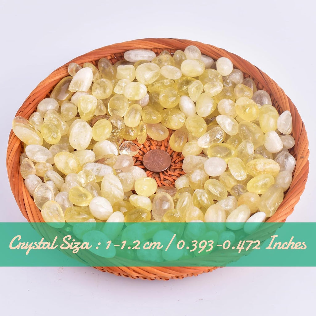 Polished Citrine Crystal Chips Set, 128 Pcs 0.4" inches - Handpicked Tumbled Stones and Crystals Bulk for Healing, Reiki, Meditation, Witchcraft and Home Decor