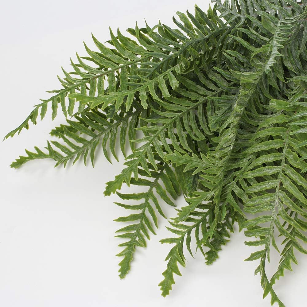 Briful 30" Artificial Boston Fern Plants Bushes Fake Shrubs Bush Greenery Plants Faux Fern Plant Large for Outdoors UV Resistant Garden Plants or Home Office Desk Indoor Decor 3pcs