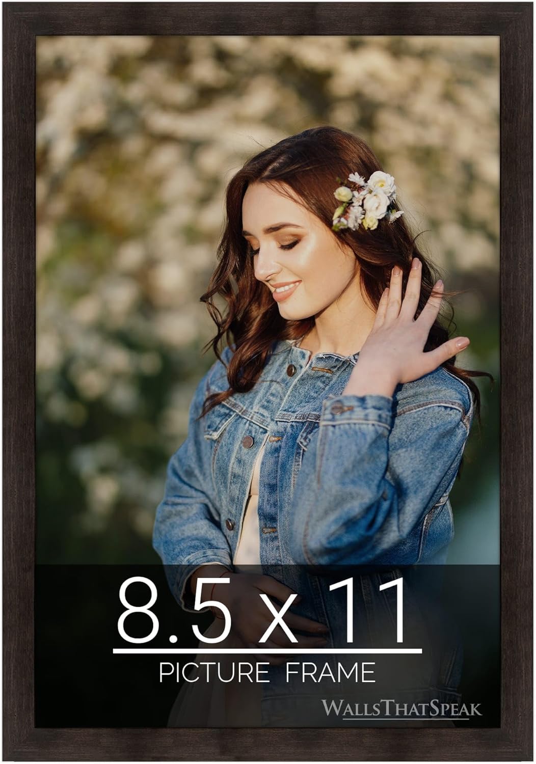 wallsthatspeak 8.5x11 Photo Frame for Pictures or Artwork, Espresso Brown