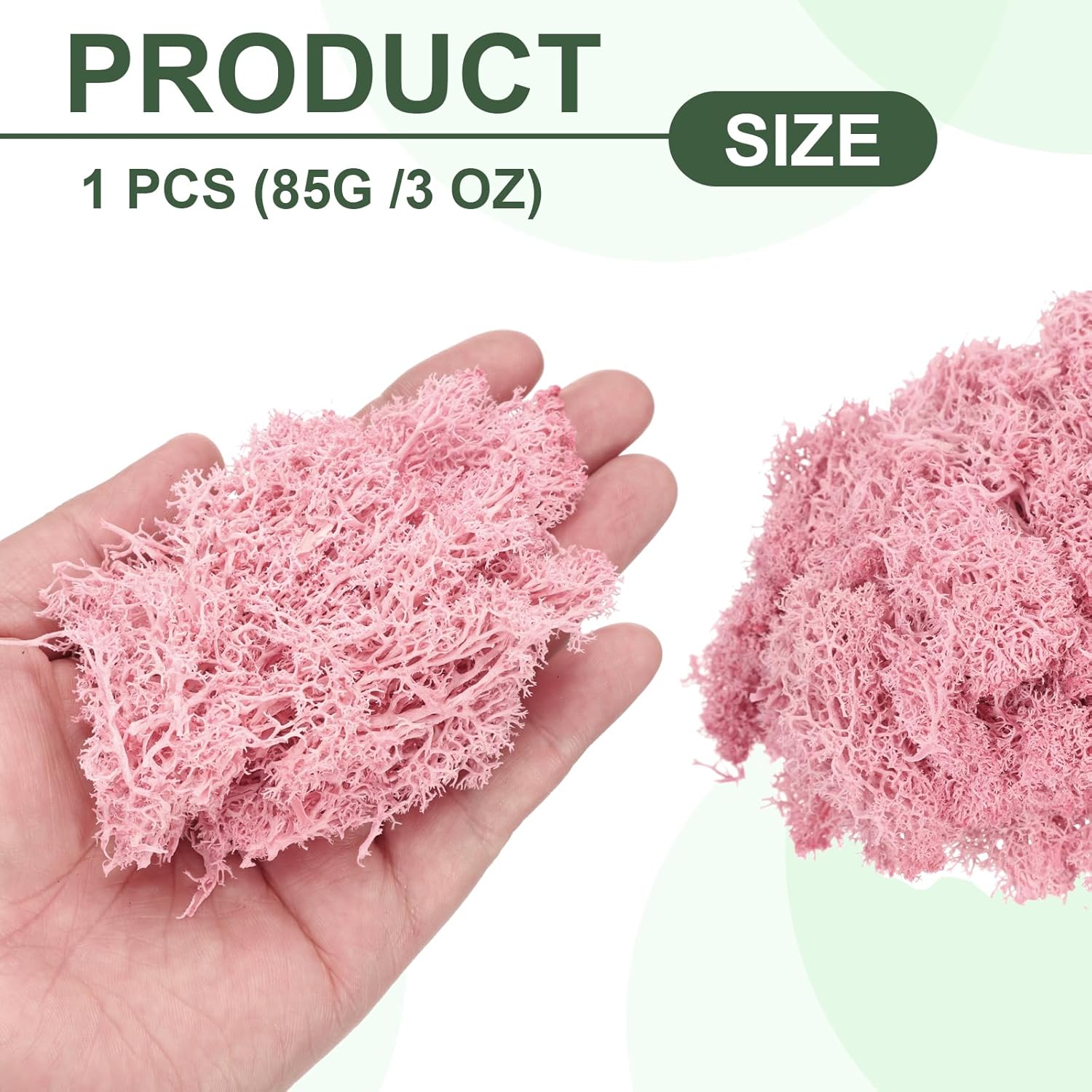 MECCANIXITY 3oz Preserved Reindeer Moss, Pink Decorative Artificial Fake Moss for Potted Plants Indoor Crafts Lichen Centerpieces Decor