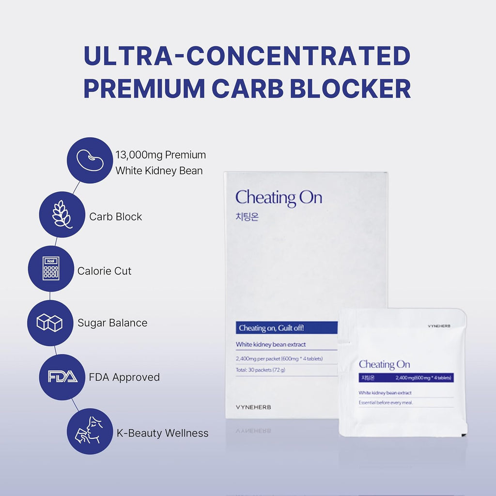 Cheating On - Savor Your Favorite Foods Guilt-Free with Our carb-Block Solution, Portable 30 Packs(120 Pills)/Box