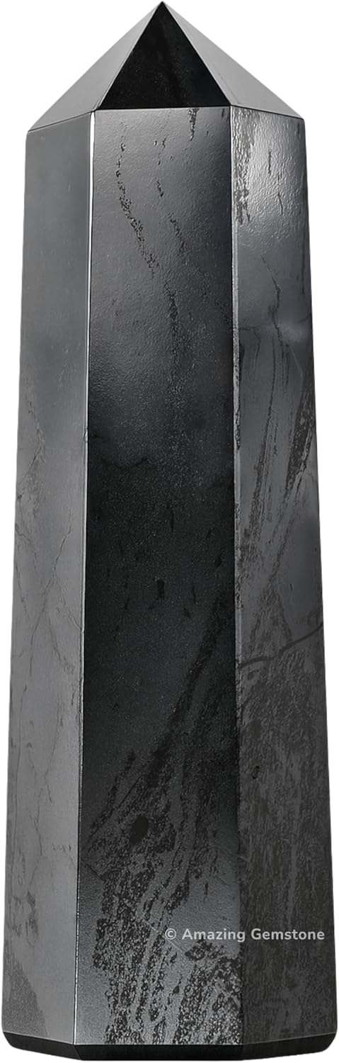 Amazing Gemstone Large Hematite Crystal Towers ~ Natural Healing Crystal Point Obelisk for Reiki Healing and Crystal Grid (5.5 to 6 INCH)