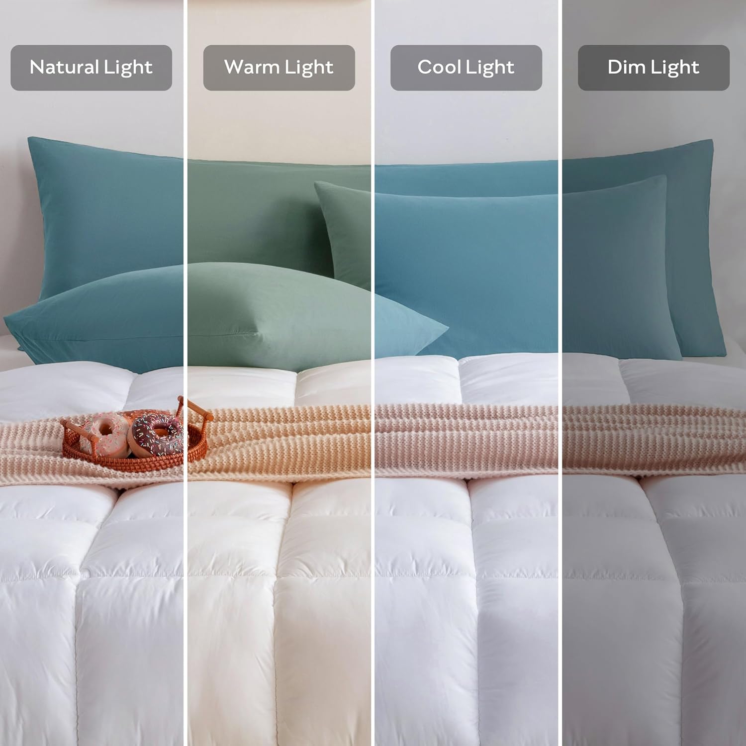 JELLYMONI Pillowcases King Set of 2 Cotton Envelope Pillow Covers Grayish Blue 20×36in Bed Pillow Case 100% Washed Cotton Soft Breathable (Pillows are not Included)