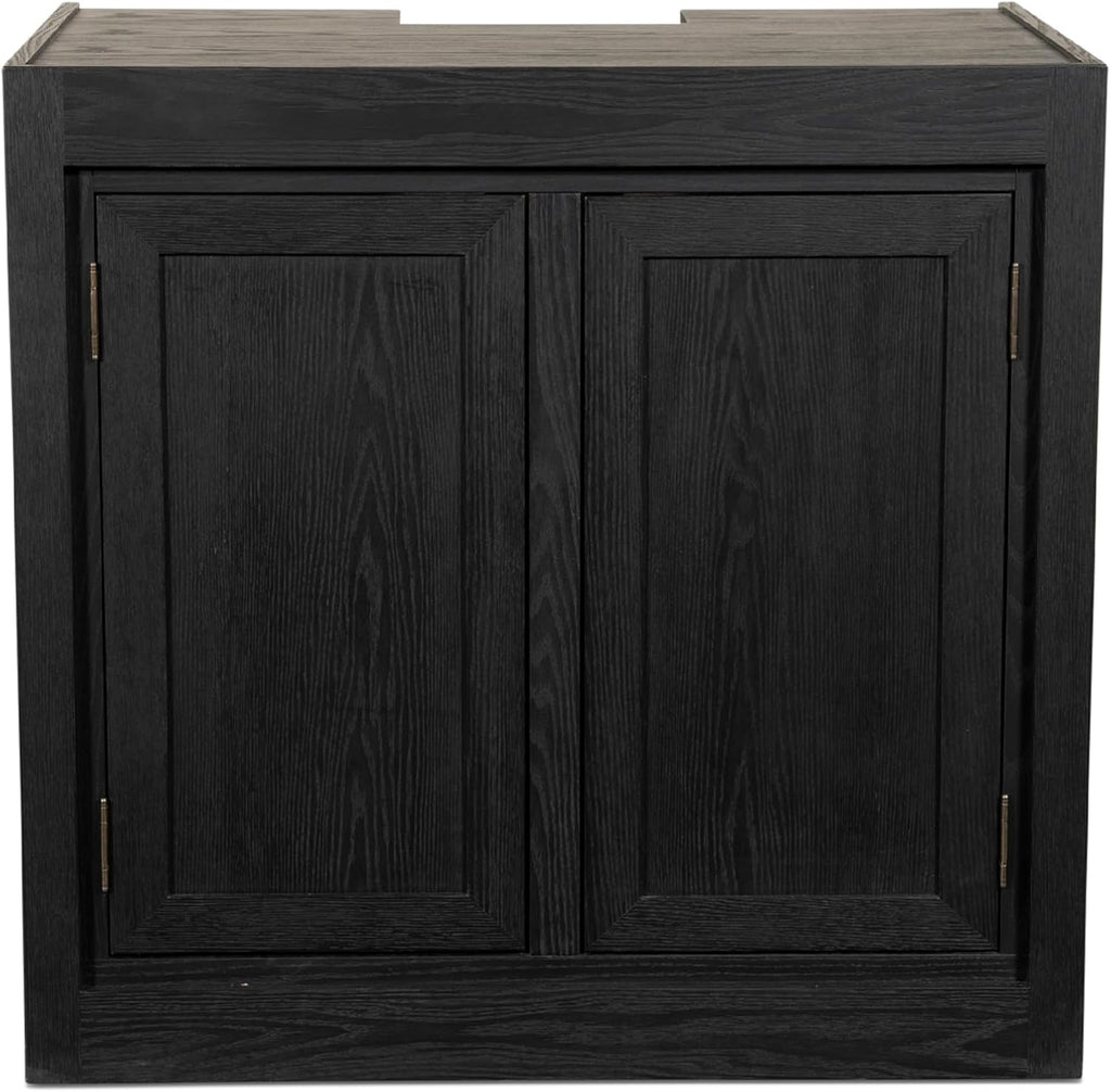 120G-GO 120 Gallon SC Aquariums 48x24x24 12mm Plug N Play System with Maple Black Wood Cabinet