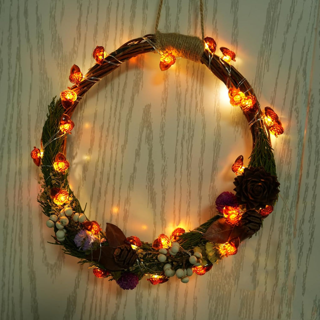 Thanksgiving Lights Fall Decorations Acorn Lights 30 LEDs 10ft Battery Powered, Fall Decor for Fireplace Farmhouse Autumn Tree Ornaments Home Decor
