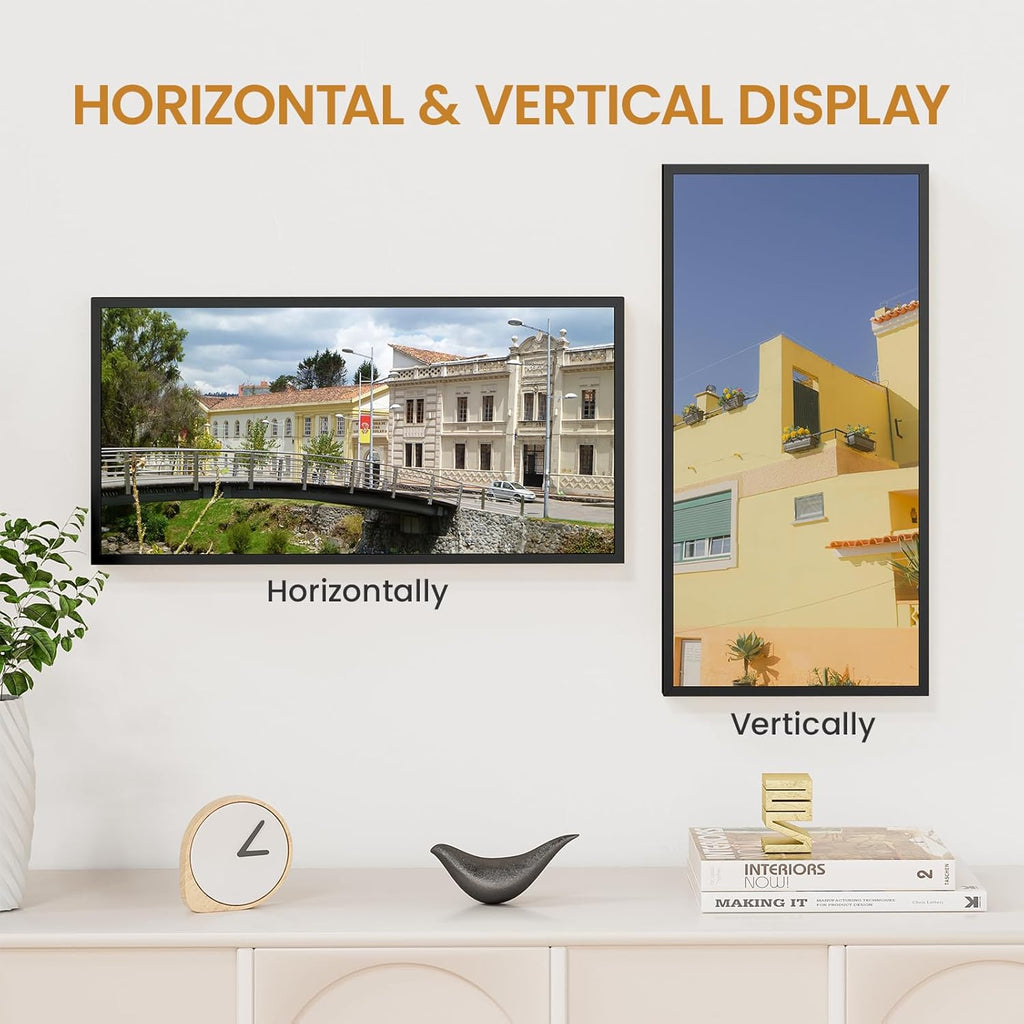 9x18 Aluminum Metal Picture Frame,Tempered Glass Black Photo Frame 9x18 for Family Photo,Posters,Art,Document to Wall Mount Horizontally or Vertically