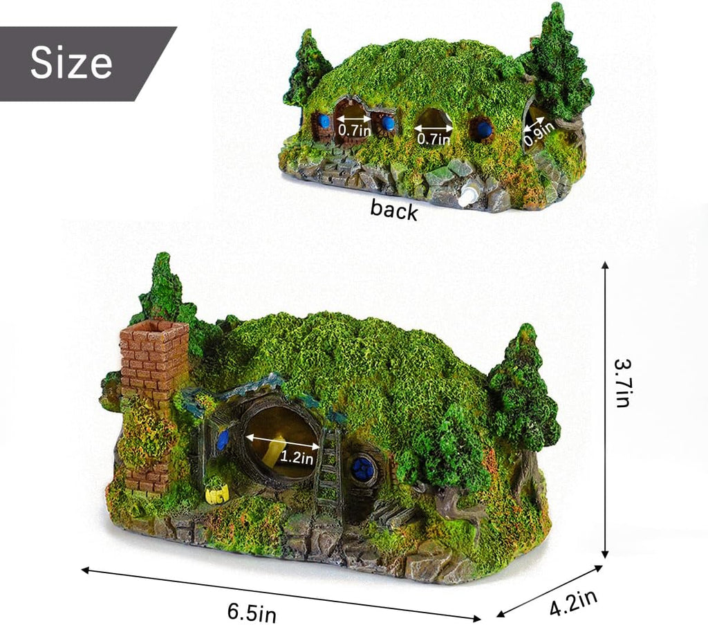 fazhongfa Aquarium Decorations Castle Fish Tank Décor Thematic Ornaments (Hobbit-Small)