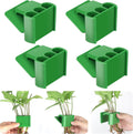 3 Holes Upgraded Aquatic Plant Cup Aquarium Plant Holder for Tank,Aquascape Accessories Decorations- Green 4 Pcs