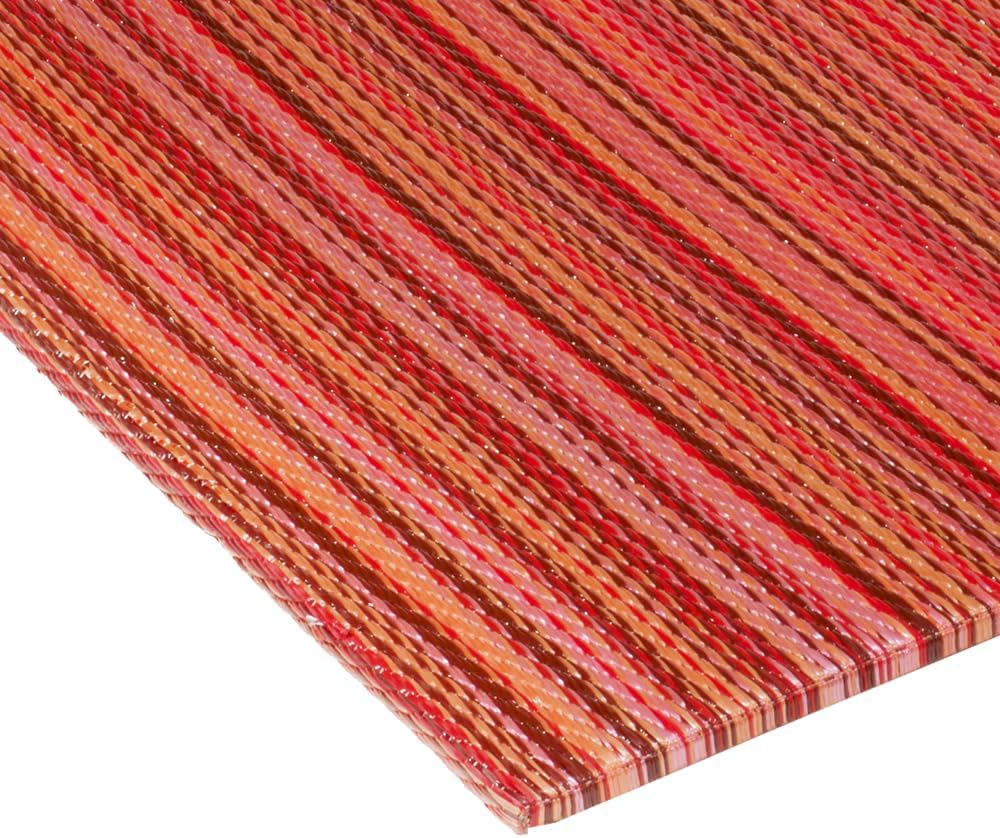 Fab Habitat Striped Non Slip Doormat - Durable, Thin - Recycled Plastic - Entryway, Front Door, Porch, Patio - Cancun Sunset (24" x 36" Non-Slip)