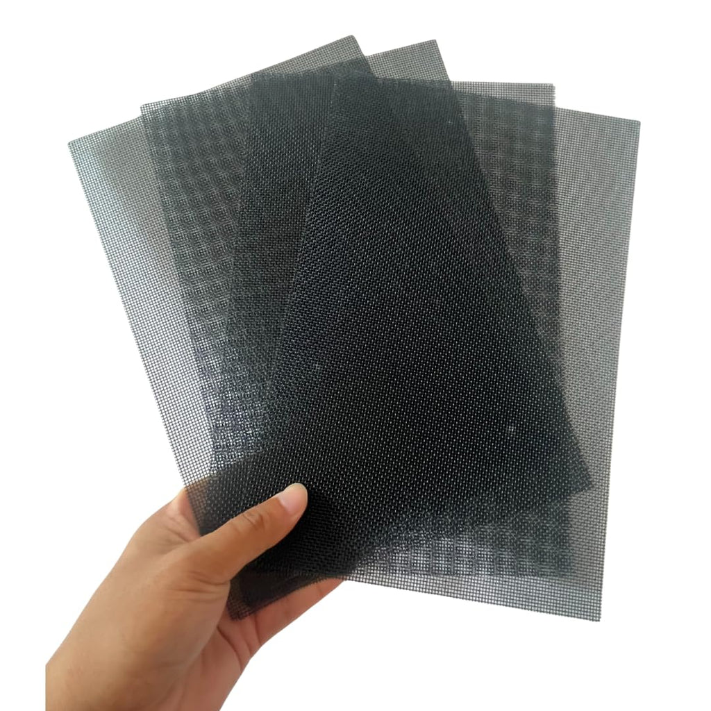 4 Pack 20 Mesh Screen 8”X11.8”(200mmX300mm) - Black Stainless Steel Metal Mesh Sheet Never Rust 1mm Hole Keep Rodent Out or Make Any Shapes, Screen for DIY Crafts, Vent Covers, Window Protection