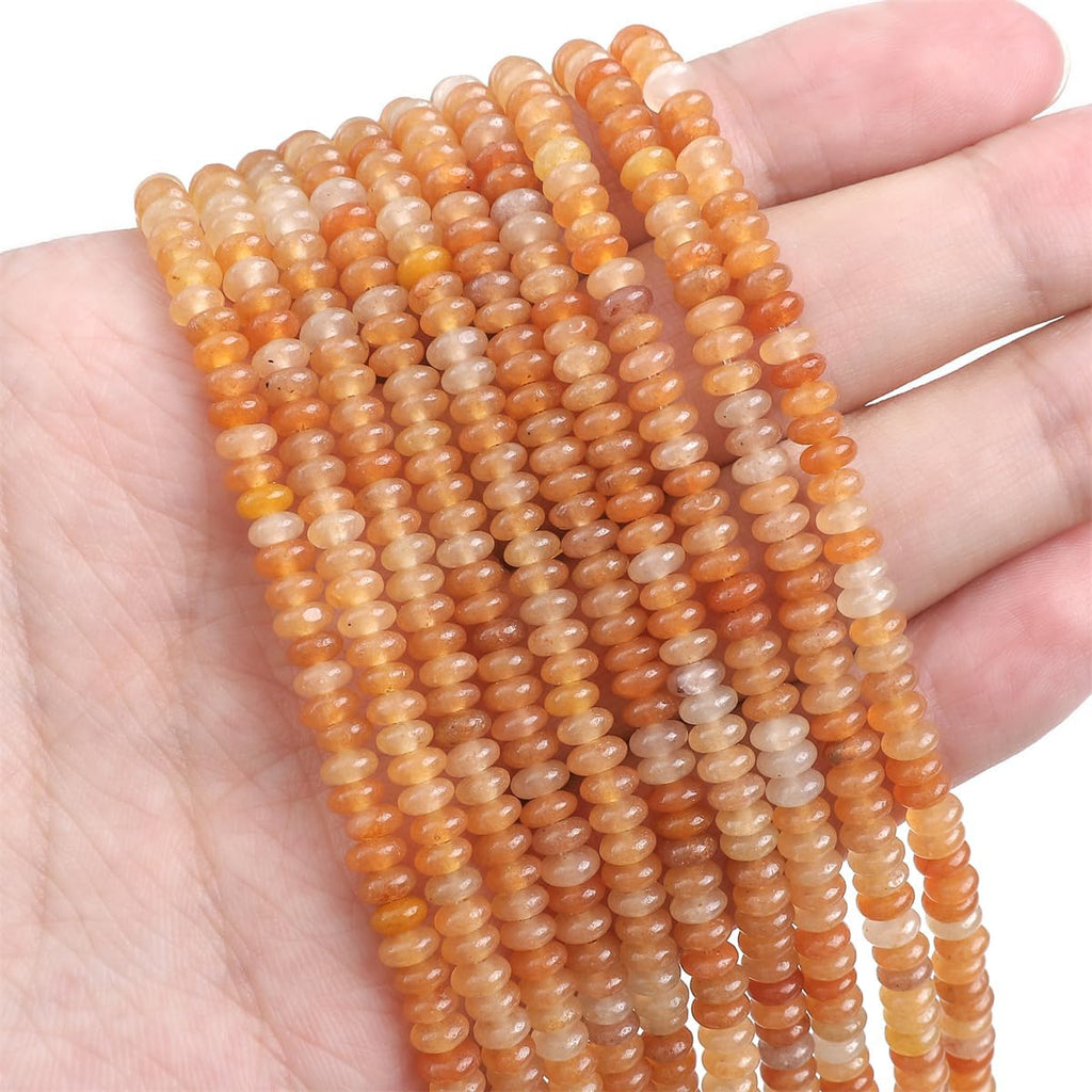 Natural Red Aventurine Spacer Beads Caps Rondelle Disk Loose Beads for Beading Jewelry Making 4mmx2mm 38cm