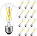 A19 Clear Glass LED Edison Bulb Dimmable, 5000K Daylight, Vintage E26 LED Bulb 6W, 60 watt Equivalent, A19 Light Bulb for Ceiling Fan, 90+CRI, 600LM, 12 Pack