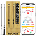 WiFi Sub-1G Wireless Meat Thermometer Unlimited Range 7 NIST Certified Sensors with Ambient Temp 2 Temp Monitoring Ways Digital Smart Base and App for BBQ, Smoker, Grill, Oven (2, black, small)