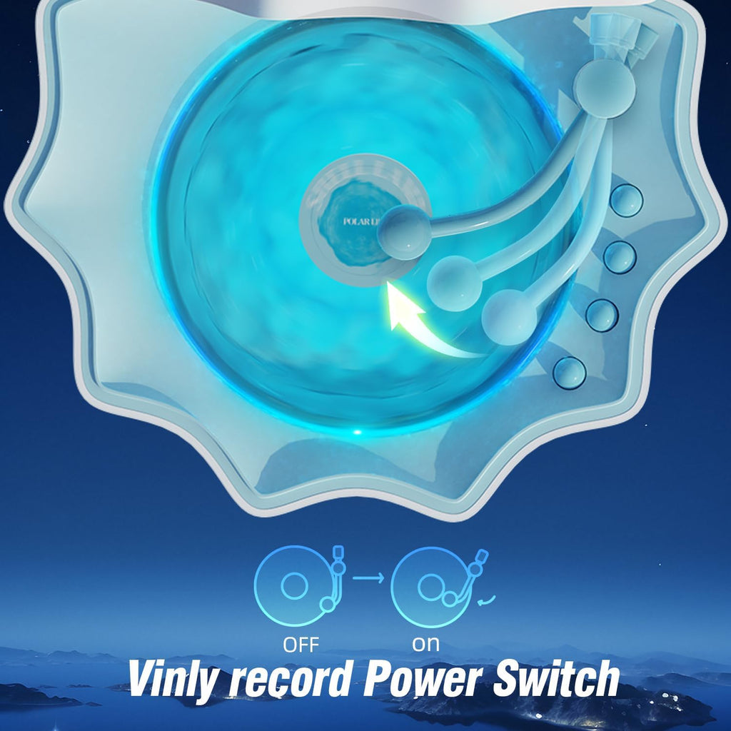 Northern Lights Projector, Night Light Projector for Bedroom Built-in Bluetooth Speaker, White Noise, Shell Night Light for Room Decor/Gift for Kids/Christmas/Music/Relaxation/Birthday (Blue)