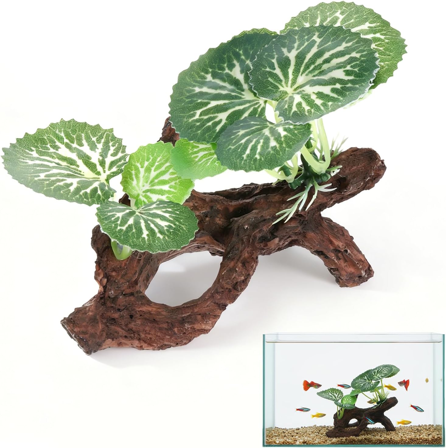 Fish Tank Driftwood, Artificial Driftwood for Aquarium Decor, Small Driftwoods for Aquarium, Plastic Plant Branches Ornament, Fish Tank Accessories, Reptile Terrarium Decor