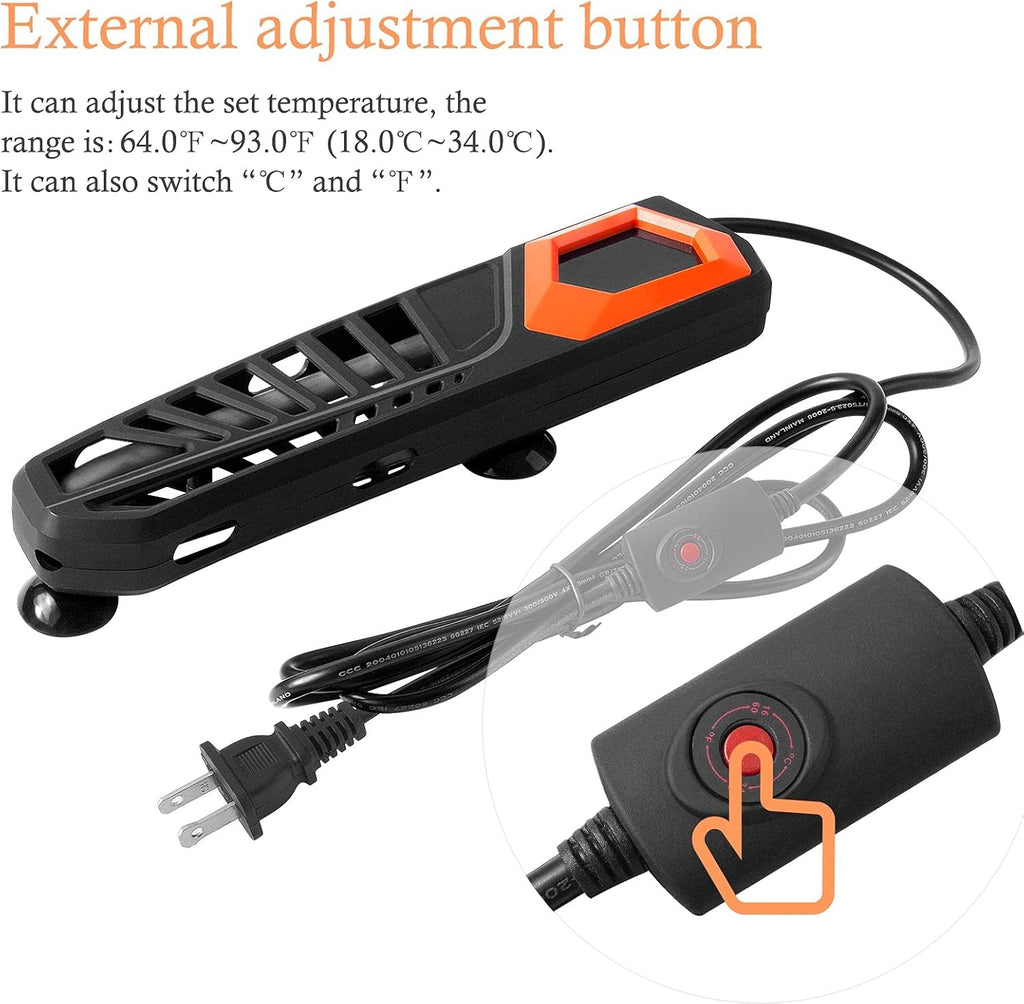 HITOP 600W Titanium Aquarium Heater - Digital Fish Heater with LED Temp Display and External Controller, for Large Fish Tank 75~180Gallon