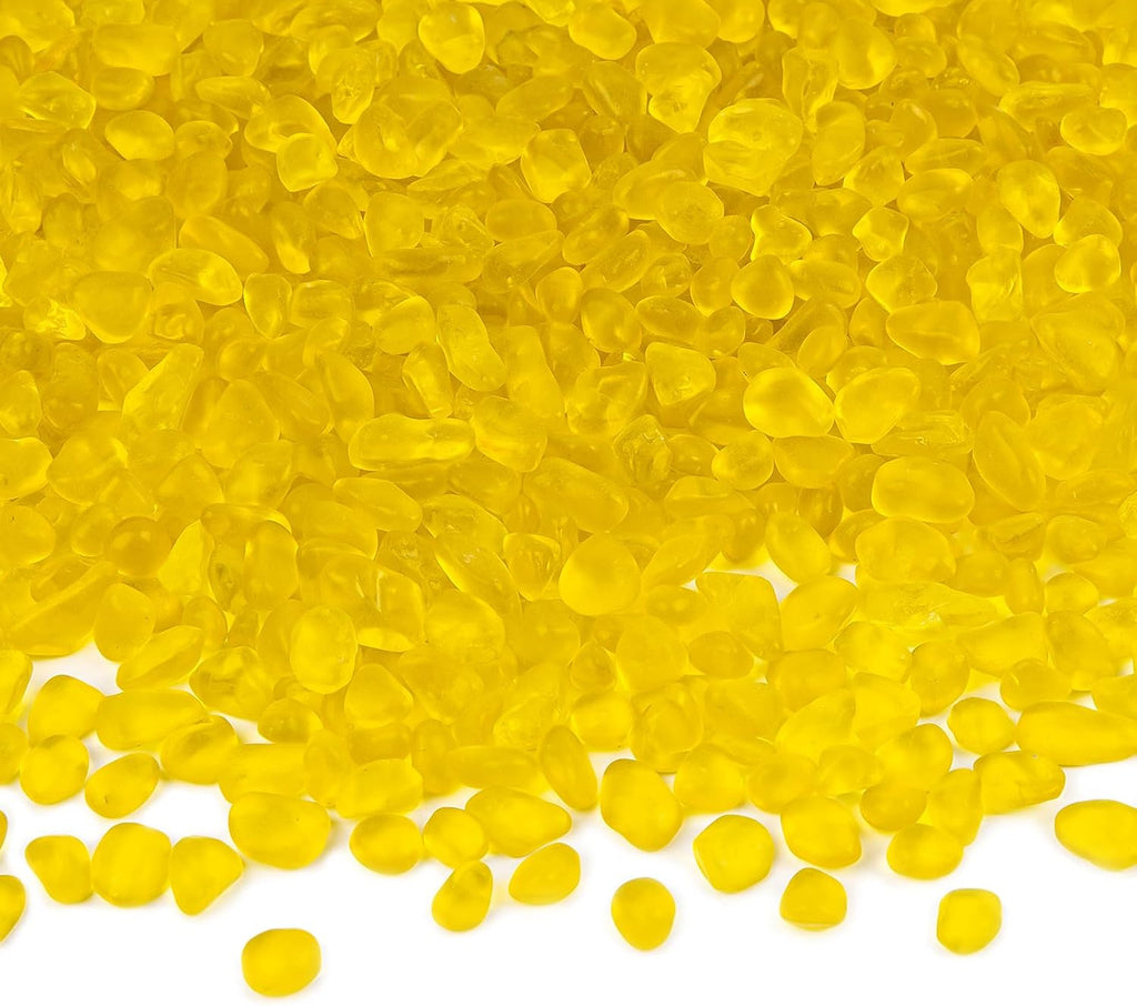 QEQEKAKA Sea Glass Stones for Crafts About 1LB (405g/14.28oz) Yellow Glass Pebbles Gemstones Bulk for Aquarium Rocks Fish Tank Gravel Filler for Vases Centerpieces