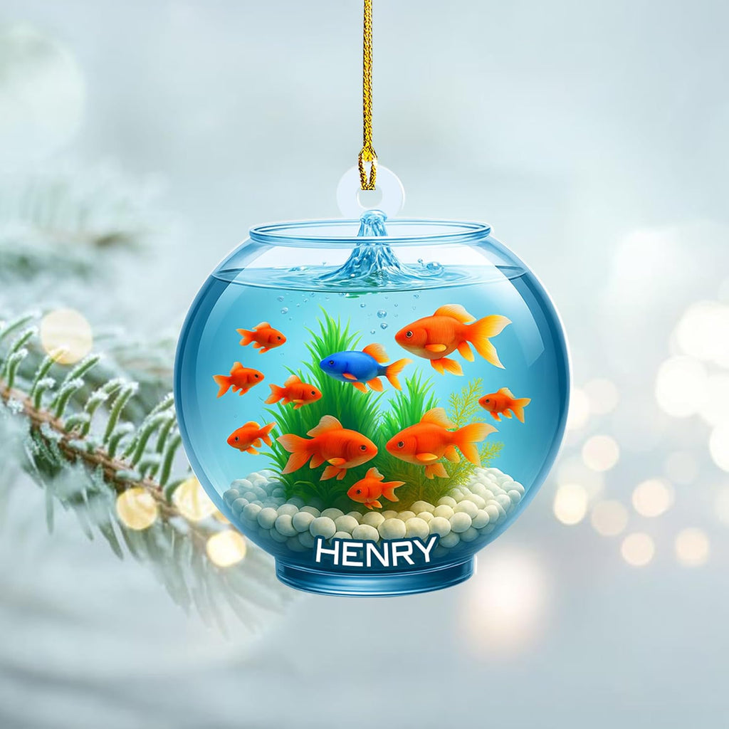 Personalized Aquarium Fish Tank Christmas Ornament 2025, Custom Name Clownfish Holiday Tree Decoration, Unique Keepsake Gift for Fish Lovers, Pet Owners, Kids, Aquarists (ON7)