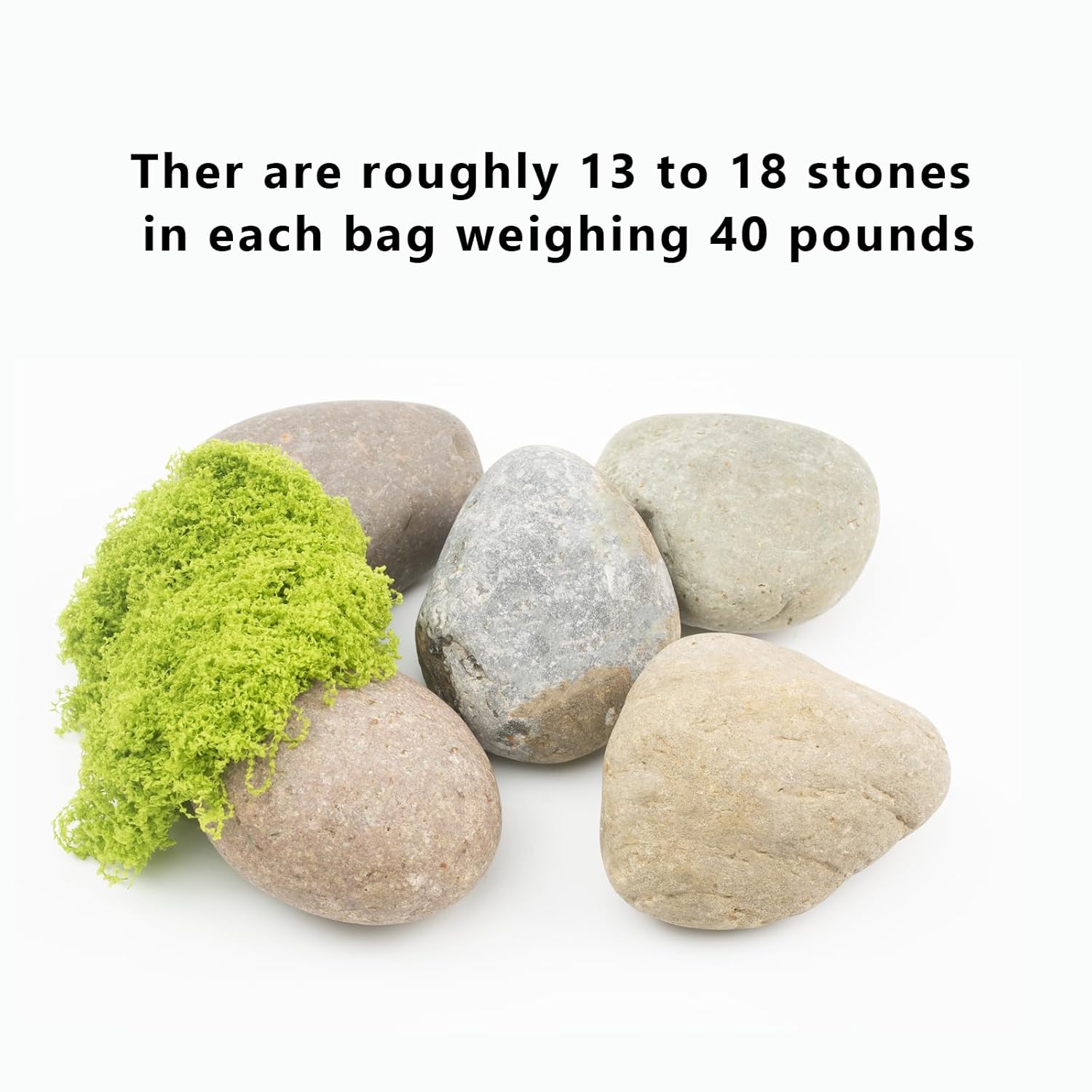 40 LBS Natural River Rocks – 3–4 Inch Decorative Stones for Landscaping, Aquariums, Gardens, Yard Paving, Large Planters, Walkways, and Rock Painting