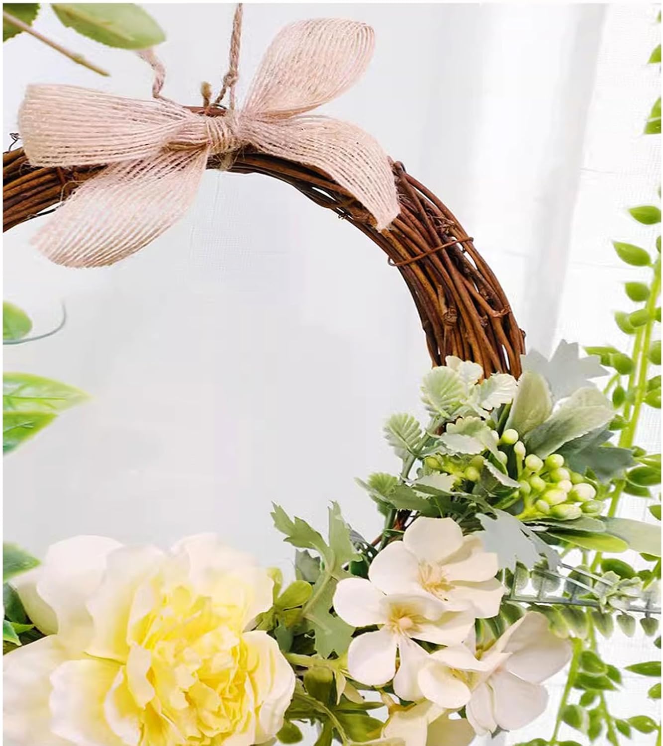 2pcs 16inch Large Natural Grapevine Wreath Rings Rattan Vine Branch Wreath Hoop for DIY Craft Christmas Easter Holiday Decoration Seasonal Decors (2pcs 40cm/16inch)