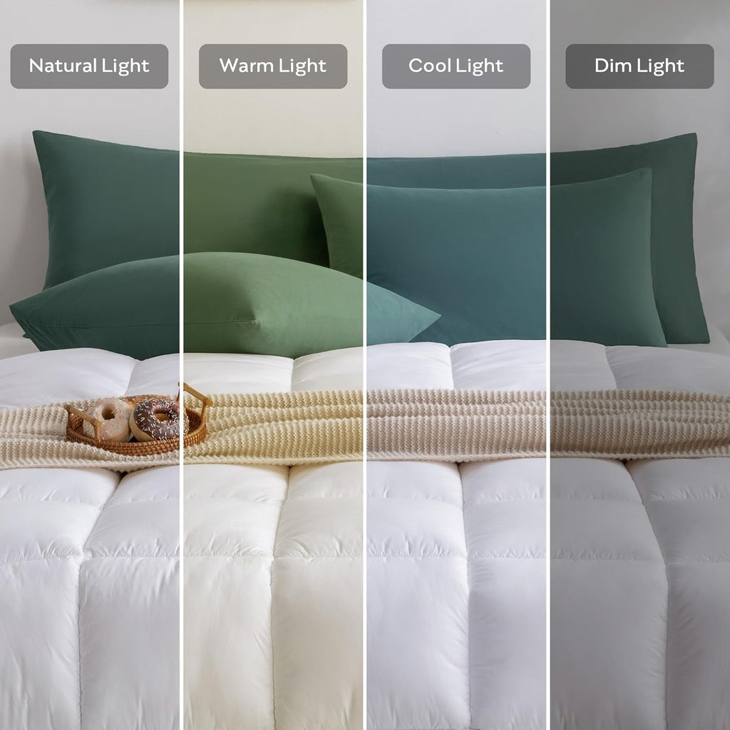 JELLYMONI Pillowcases King Set of 2 Cotton Envelope Pillow Covers Dark Green 20×36in Bed Pillow Cases 100% Washed Cotton Soft Breathable (Pillows are not Included)