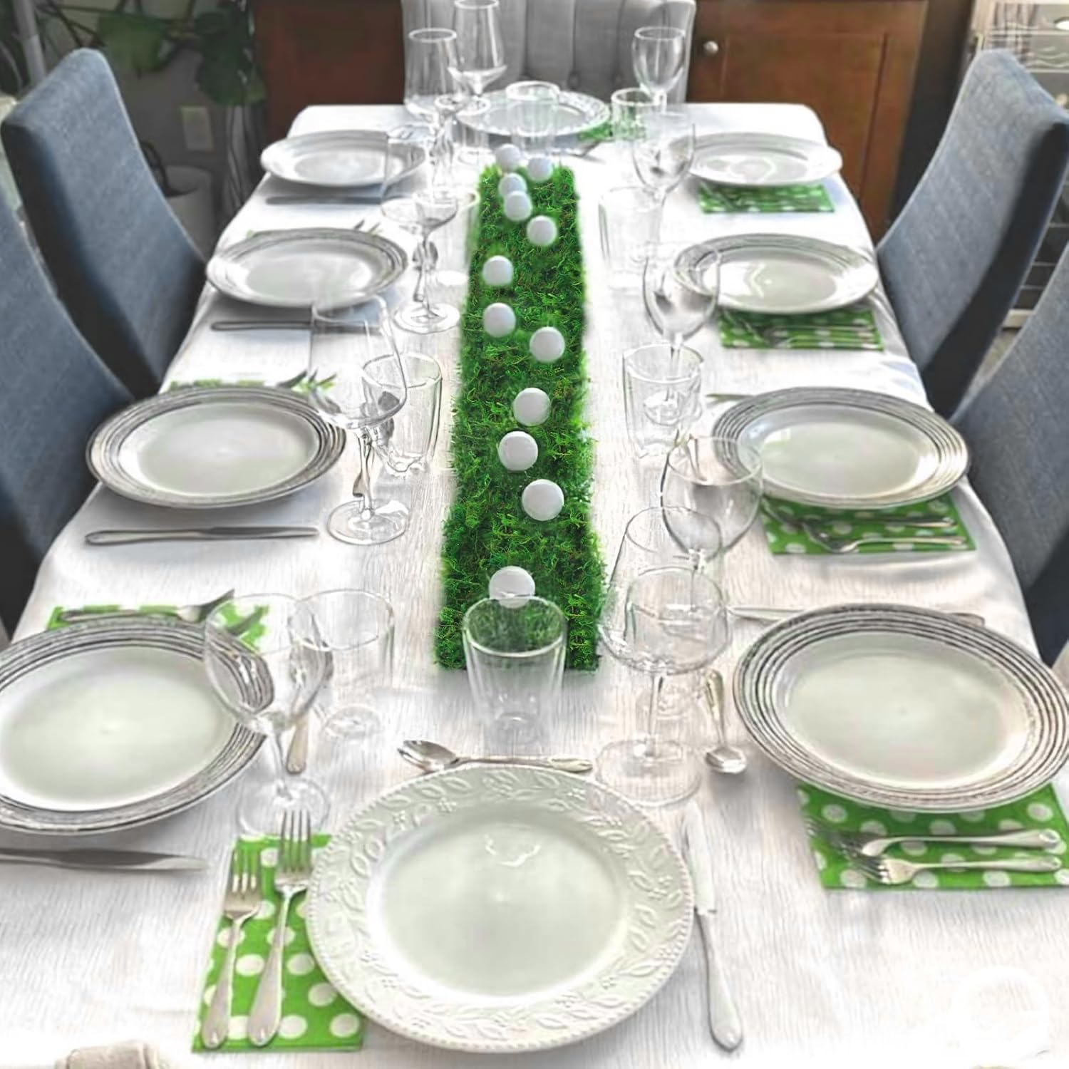 ACRYCS Moss Roll Moss Table Runner Dried Moss Mat for Crafts 6" x 51" Green Moss Roll for Fairy Gardens Wedding Woodland Decor Preserved Moss Mat for Table Decoration Moss Carpet for Wall 15x130 cm