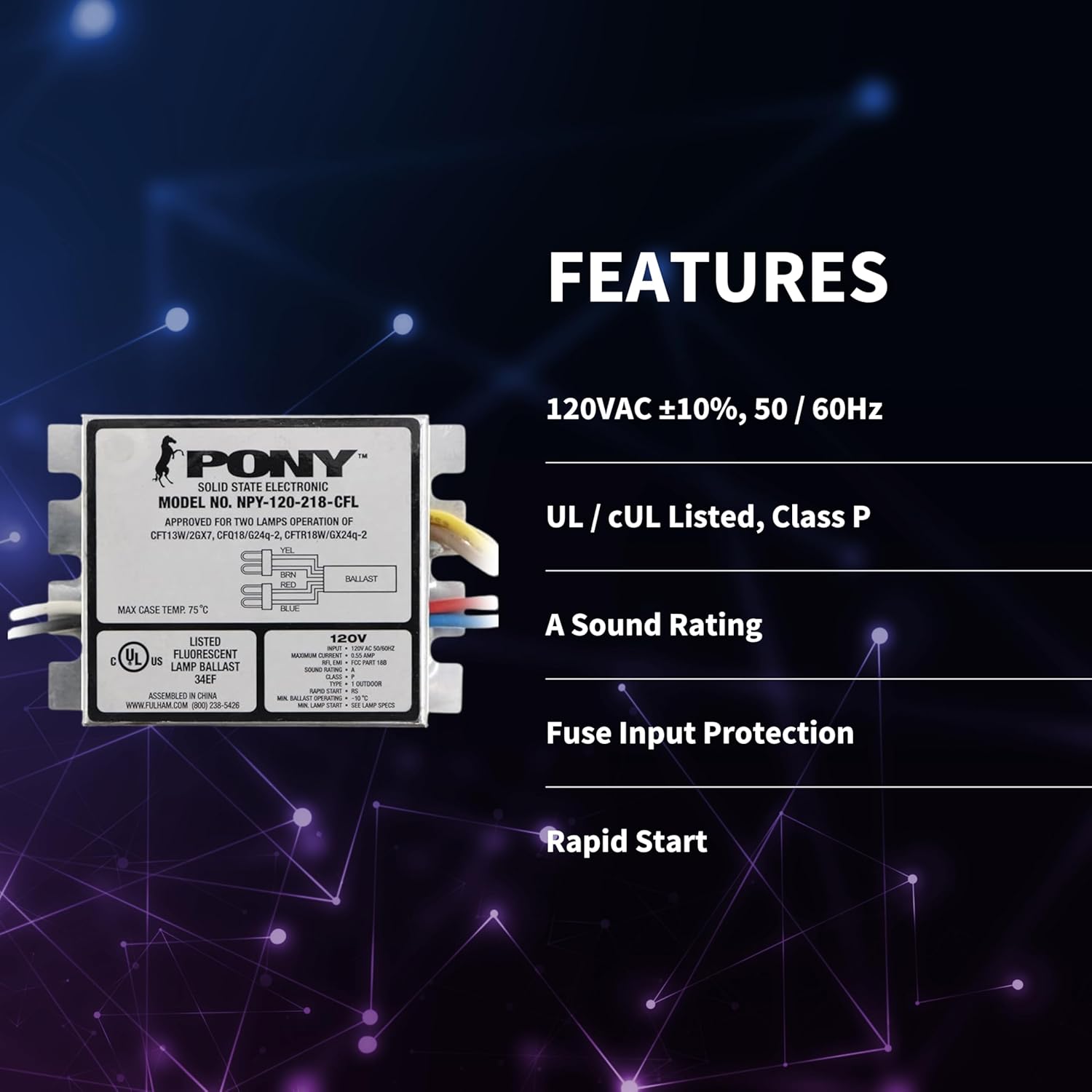 Fulham NPY-120-218-CFL Pony Ballast