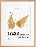 Fun Memories 17x23 Oak Picture Frame for Wall, 17x23 Frame with Matted to 13x19, Solid Wood Picture Frames for Wall Art Photo and Prints (Nature, 1 Pack)