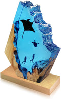 Epoxy Resin Lamp, Ocean Night Light,Artistry Home Decor Bedside Nightlight, Unique Resin Lighting, Nightstand Decorations for Bedroom, Suitable for Holidays（Devilfish）