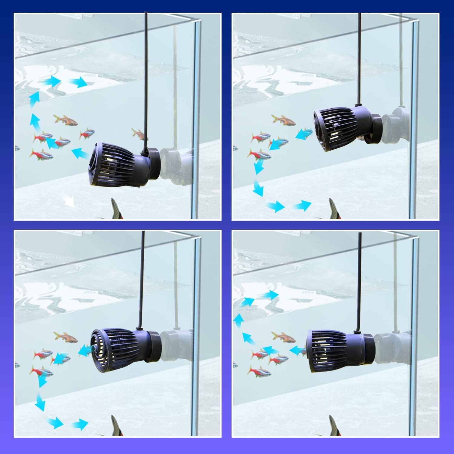 CONQUERALL 520-2600GPH 15W Wave Maker for Aquarium 24V DC Fish Tank Wave maker Sine Wave Technology Large Flow and Ultra Quiet Suit for Freshwater and Saltwater