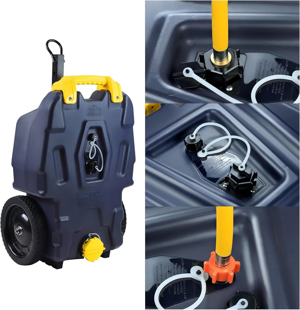 16 Gallon RV Portable Waste Tank 2 Wheel Tote Tank