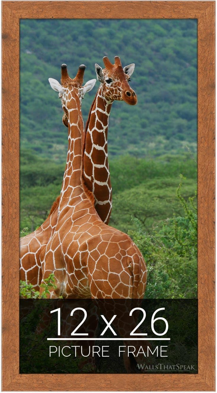 wallsthatspeak 12x26 Light Walnut Rustic Pine Picture Frame for Puzzles Posters Photos or Artwork