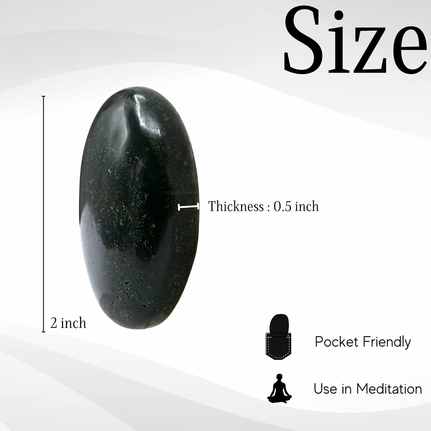 Amazing Gemstone Bloodstone Crystals and Healing Stones - Large Palm Stone Crystals Piedra - Crystal for Good Luck, Balanced Positive Energy, Meditation - Unique Stocking Stuffers and Gifts for Women