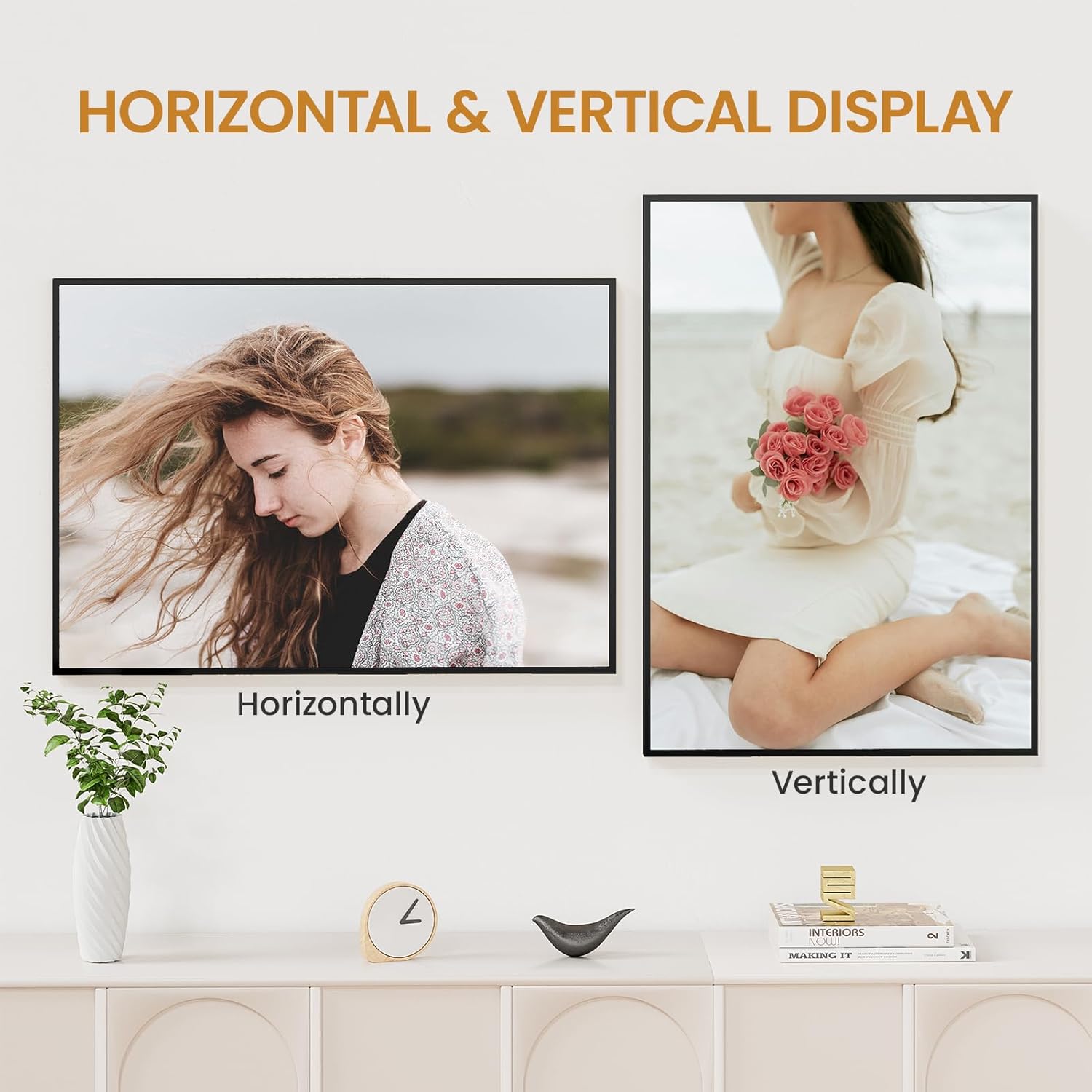 19x27 Aluminum Metal Picture Frame,Tempered Glass Black Large 19 x 27 Poster Frame for Puzzles Photos or Artwork to Wall Mount Horizontal or Vertical for Decor House,Office,Hotel