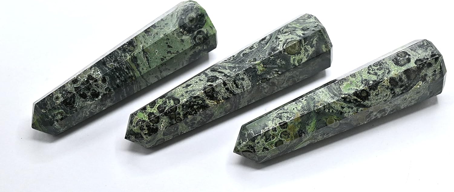 Amazing Gemstone Kambaba Jasper Crystal Towers - Natural Healing Crystal Point Obelisk for Reiki Healing and Crystal Grid (3 Inch)
