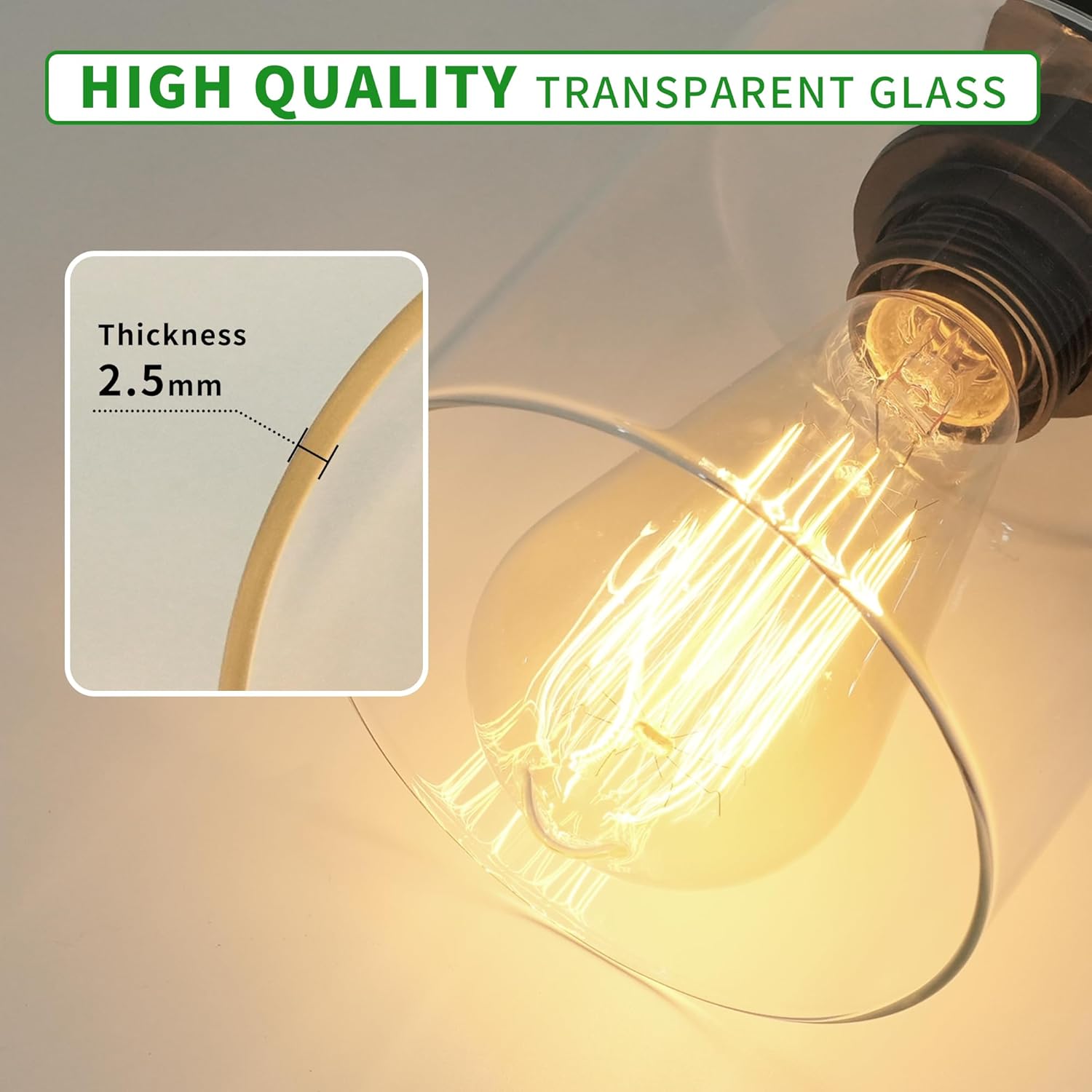 3-Light Pendant Lighting for Kitchen Island, Dining Room, Hallway, Foyer, Entryway, Matte Black Ceiling Light Fixture with Clear Glass and Upgraded 4.7" Shades