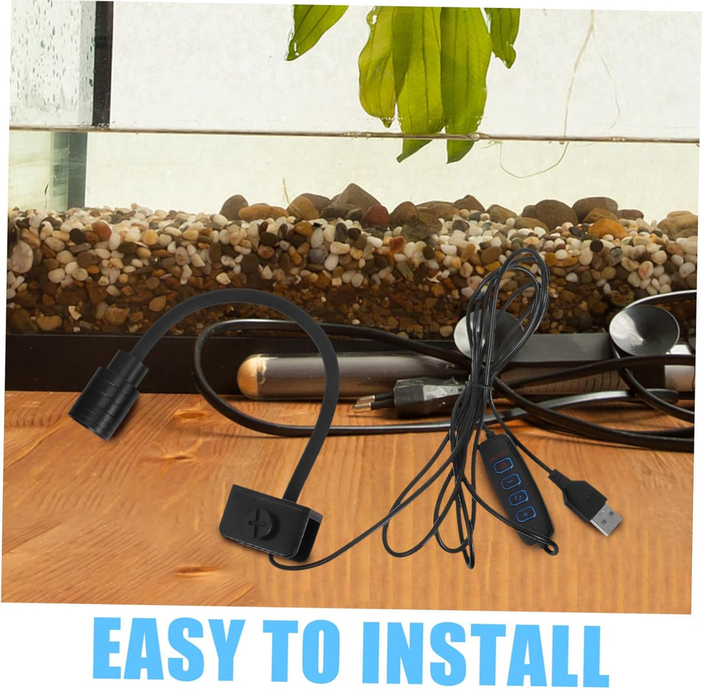 Lurrose Adjustable Focal LED Fish Tank Light with Clip for Small Aquariums High Brightness Aquarium Lamp for Freshwater Saltwater and Planted Tanks Versatile Lighting for Betta Fish Bowls